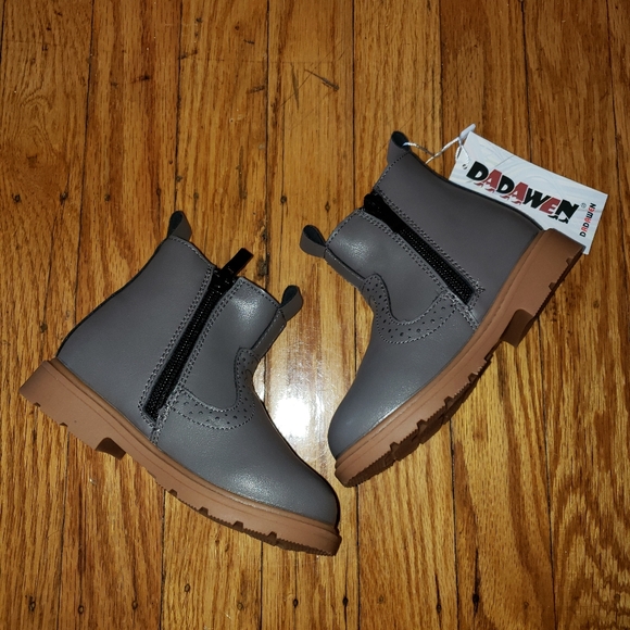 DADAWEN Toddler Unisex Waterproof Outdoor Side Chelsea Ankle Boots - Picture 2 of 11